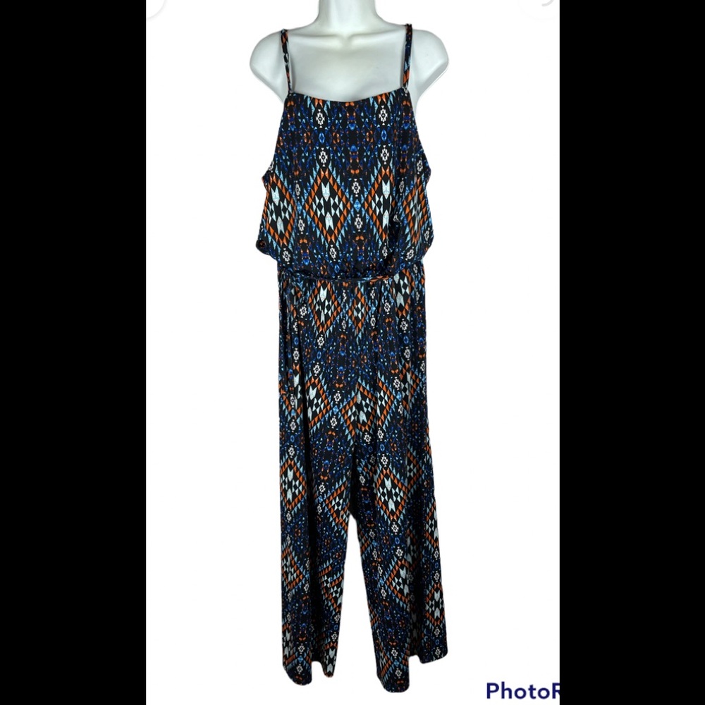 Tribal Print Pants Romper Jumpsuit 2x